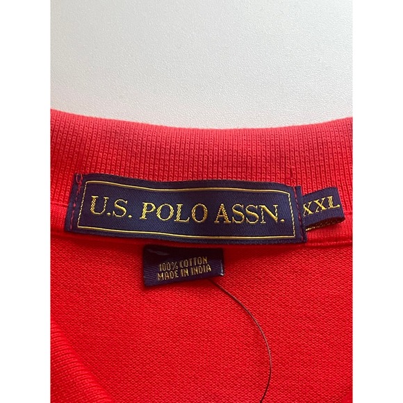 US‎ Polo Assn Mens Red Short Sleeve Classic Fit Polo Shirt XXL NWT - Picture 4 of 8